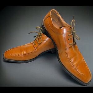 Paolo Giardini tan leather laced Oxford dress shoes